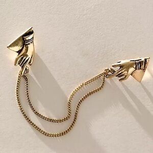 Free People Gold Helping Hands Pin Brooch NWT